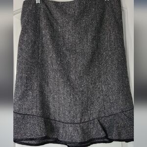 GAP Black and White Herringbone A-Line Skirt